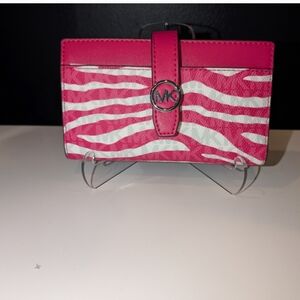 Michael Kors Fuchsia Zebra Stripe Wallet